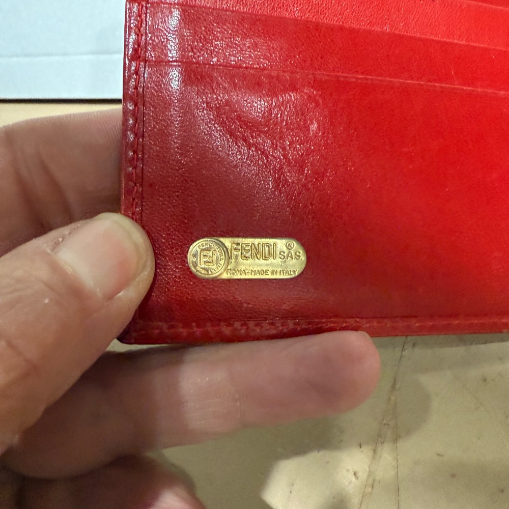 Fendi Red and Leopard Print Wallet - Picture 5 of 6